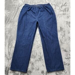 Vintage Chic Jeans Womens 24W Blue Dark Wash Pull On High Rise Straight Comfort